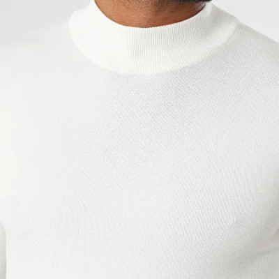 Pull Col Cheminée Blanc