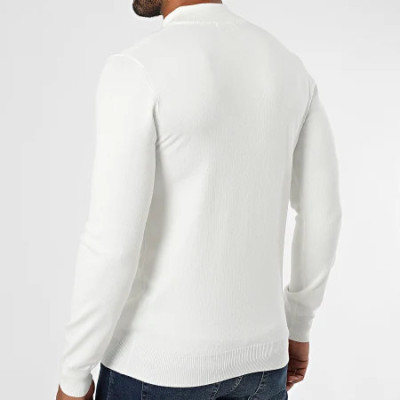 Pull Col Cheminée Blanc