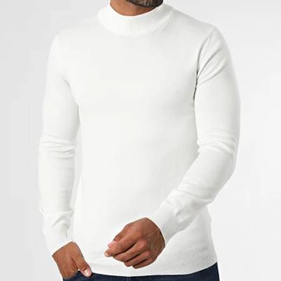Pull Col Cheminée Blanc