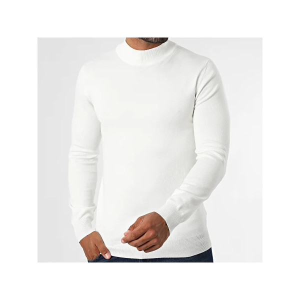 Pull Col Cheminée Blanc