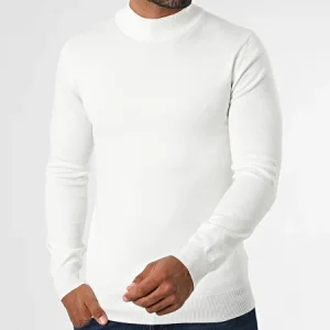 Pull Col Cheminée Blanc